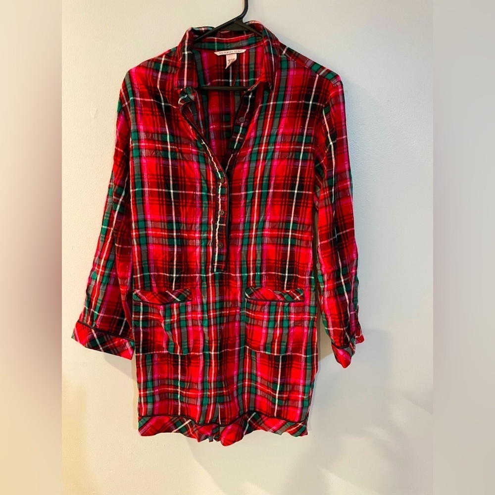 VICTORIA'S SECRET Flannel PJ Romper, Size S